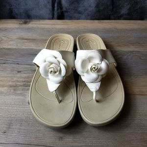 Bare Traps Greda Flower Adorned Wedge Thong Sandal